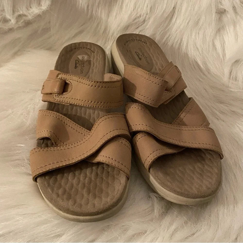 Clarks Collection Sandals Shoes‎ Women’s Size 10M Slip On Open Toe